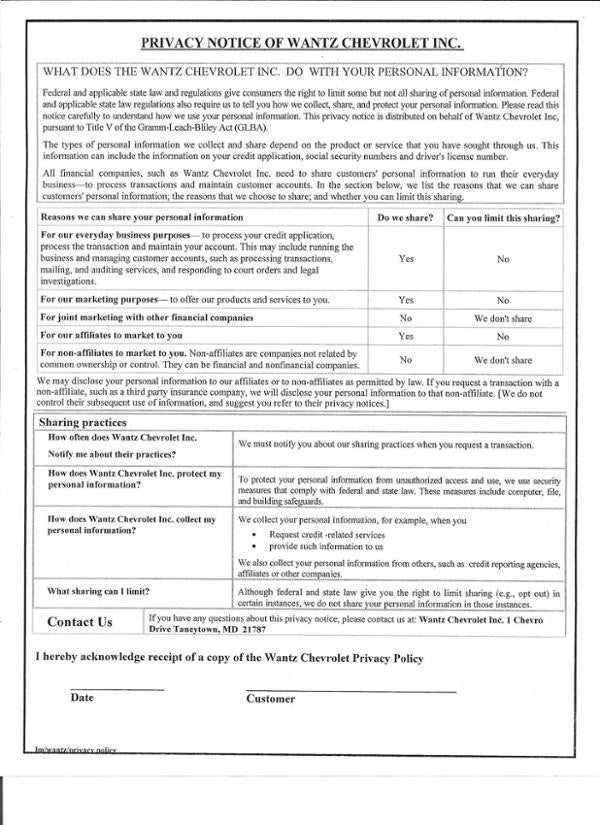 Wantz Chevrolet in Taneytown MD